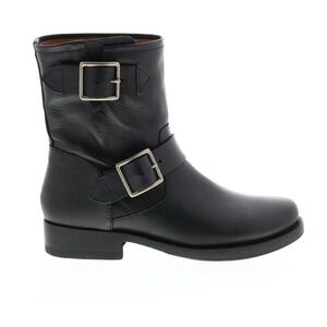 Frye Black Leather Moto Boots